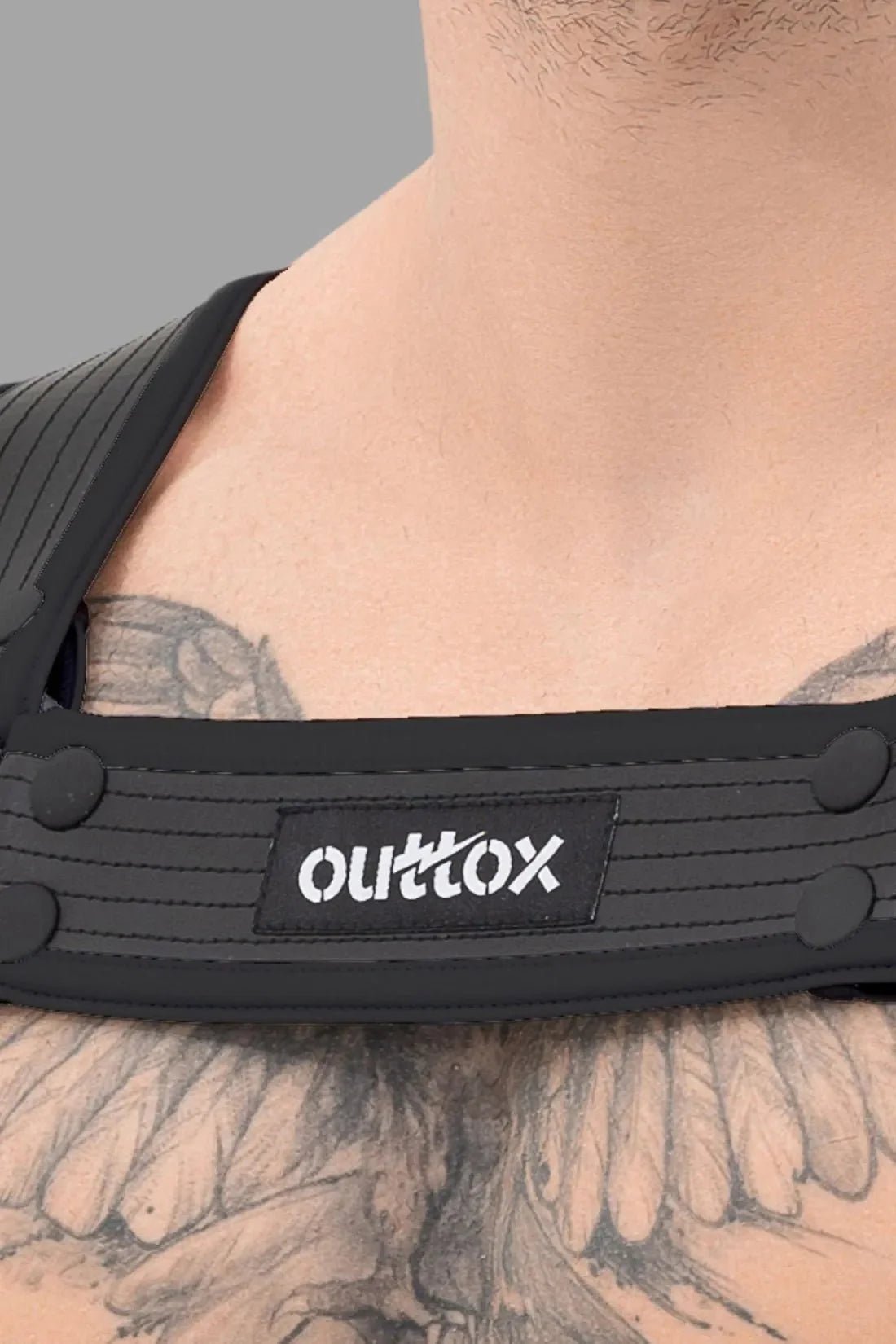 Outtox. Body Harness with Snaps. Black - XHR118 - Y5 - Maskulo US NY FL