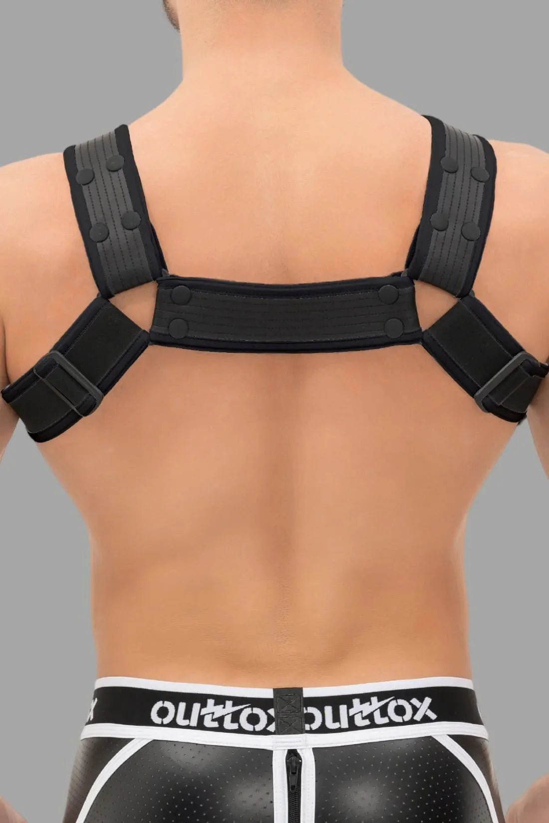 Outtox. Body Harness with Snaps. Black - XHR118 - Y5 - Maskulo US NY FL