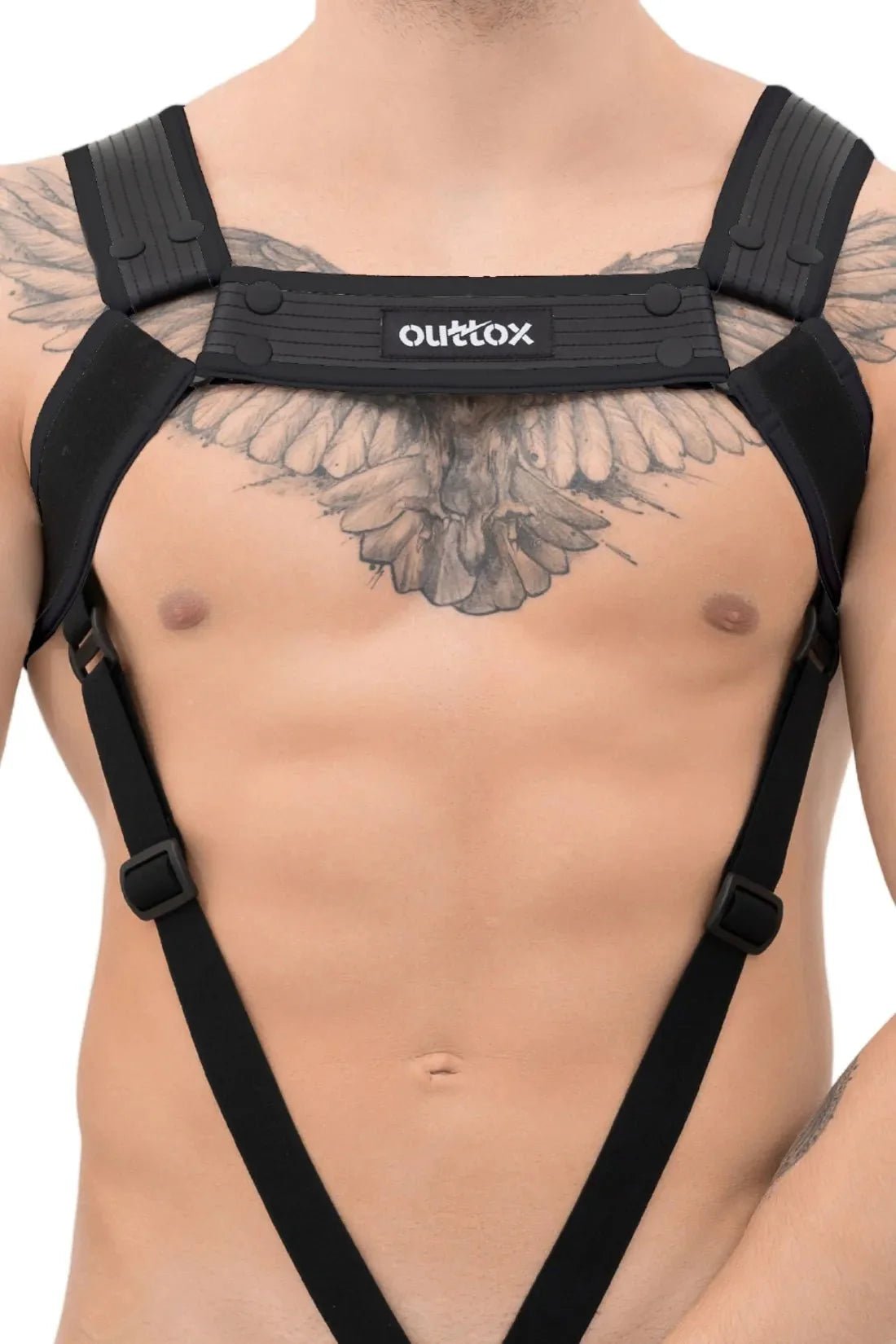 Outtox. Body Harness with Snaps. Black - XHR118 - Y5 - Maskulo US NY FL