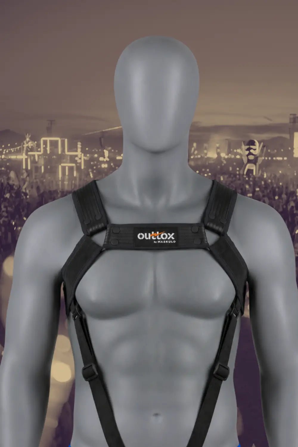 Outtox Body Harness with Snaps. Black - XHR120-Y1 - Maskulo US NY FL
