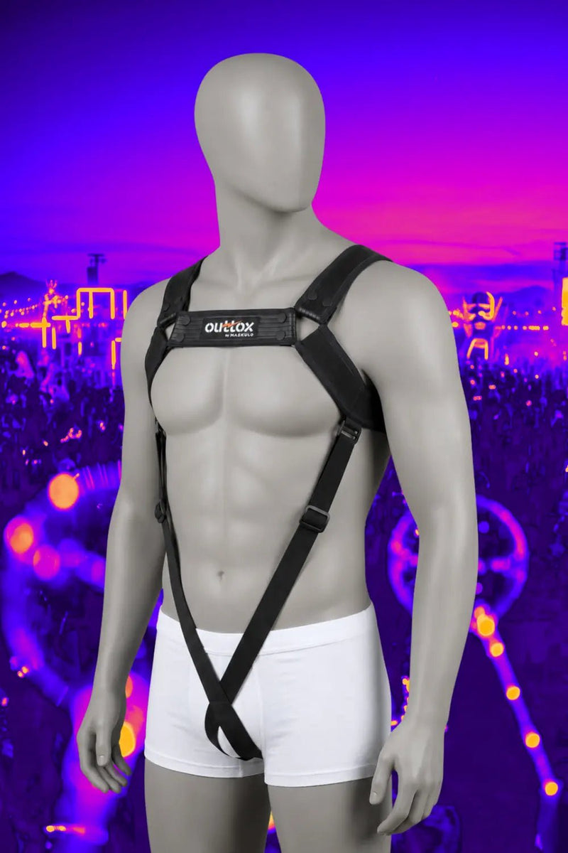 Outtox Body Harness with Snaps. Black - XHR120-Y1 - Maskulo US NY FL