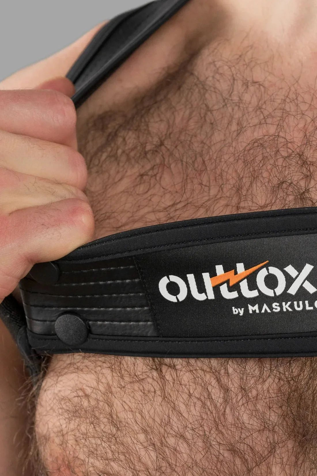 Outtox by Maskulo. Body Harness with Snaps. Black - XHR120 - Y1 - Maskulo US NY FL
