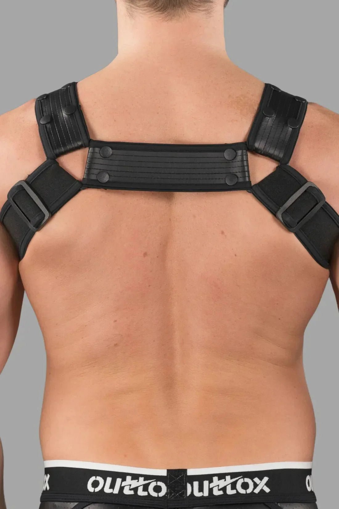 Outtox by Maskulo. Body Harness with Snaps. Black - XHR120 - Y1 - Maskulo US NY FL