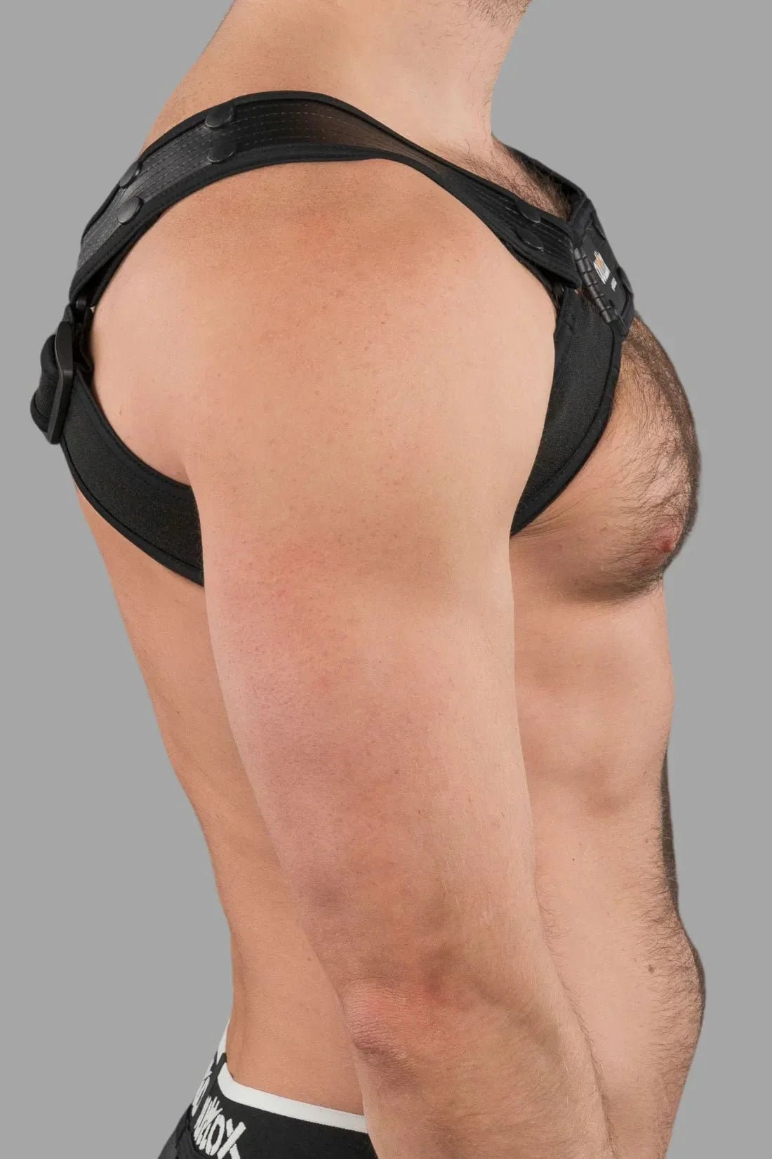 Outtox by Maskulo. Bulldog Harness with Snaps. Black - XHR119 - Y1 - Maskulo US NY FL