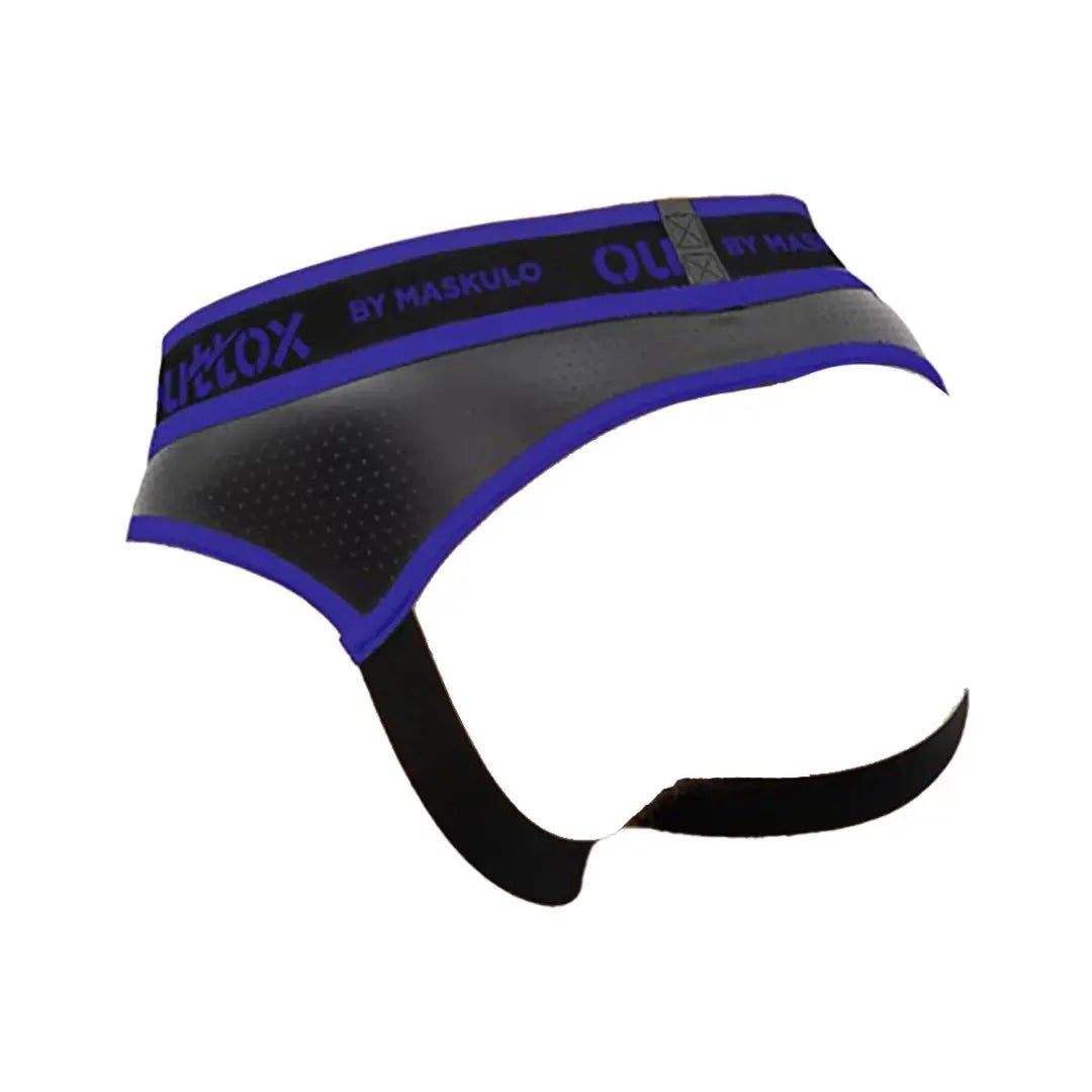 Outtox by Maskulo. Open Rear Briefs with Snap Codpiece. Blue - XBR114 - Y1 - Maskulo US NY FL