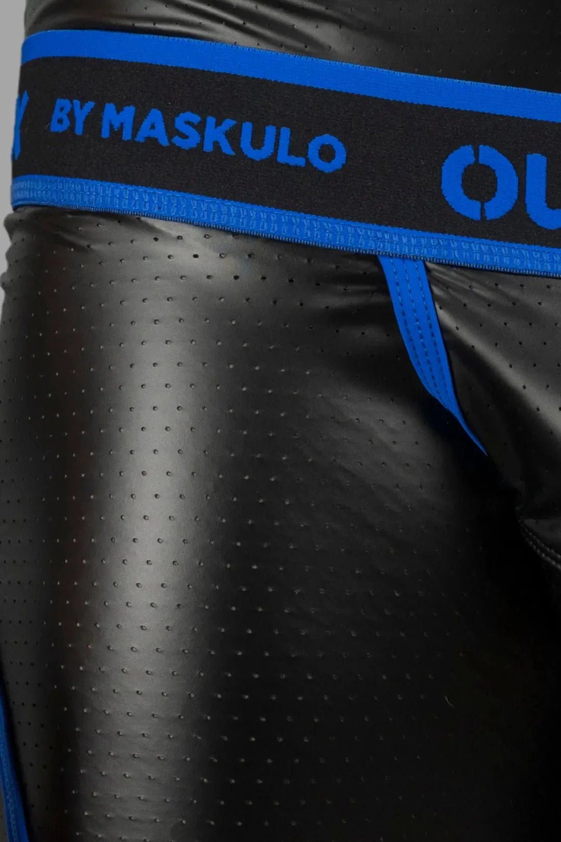 Outtox by Maskulo. Open Rear Shorts. Codpiece. Black and Blue - XSH119 - Y1 - Maskulo US NY FL