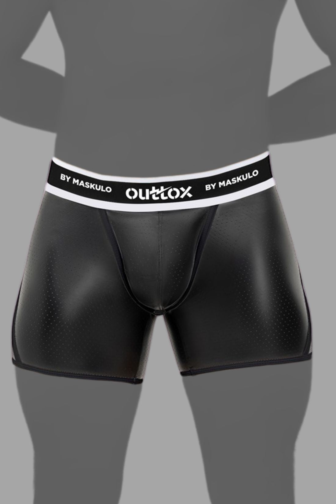 Outtox by Maskulo. Open Rear Shorts with Snap Codpiece. Black - XSH120 - Y1 - Maskulo US NY FL