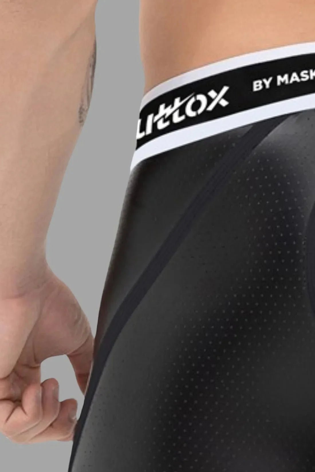 Outtox by Maskulo. Open Rear Shorts with Snap Codpiece. Black - XSH120 - Y1 - Maskulo US NY FL