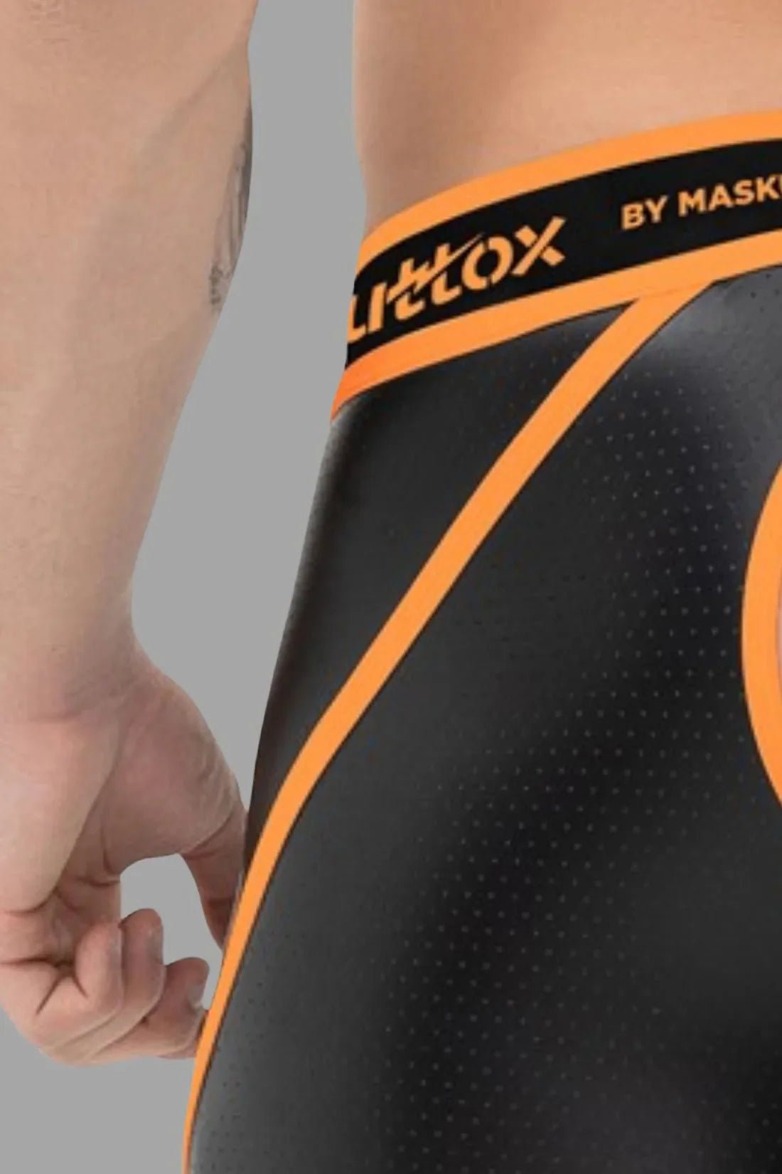 Outtox by Maskulo. Open Rear Shorts with Snap Codpiece. Orange - XSH118 - Y1 - Maskulo US NY FL