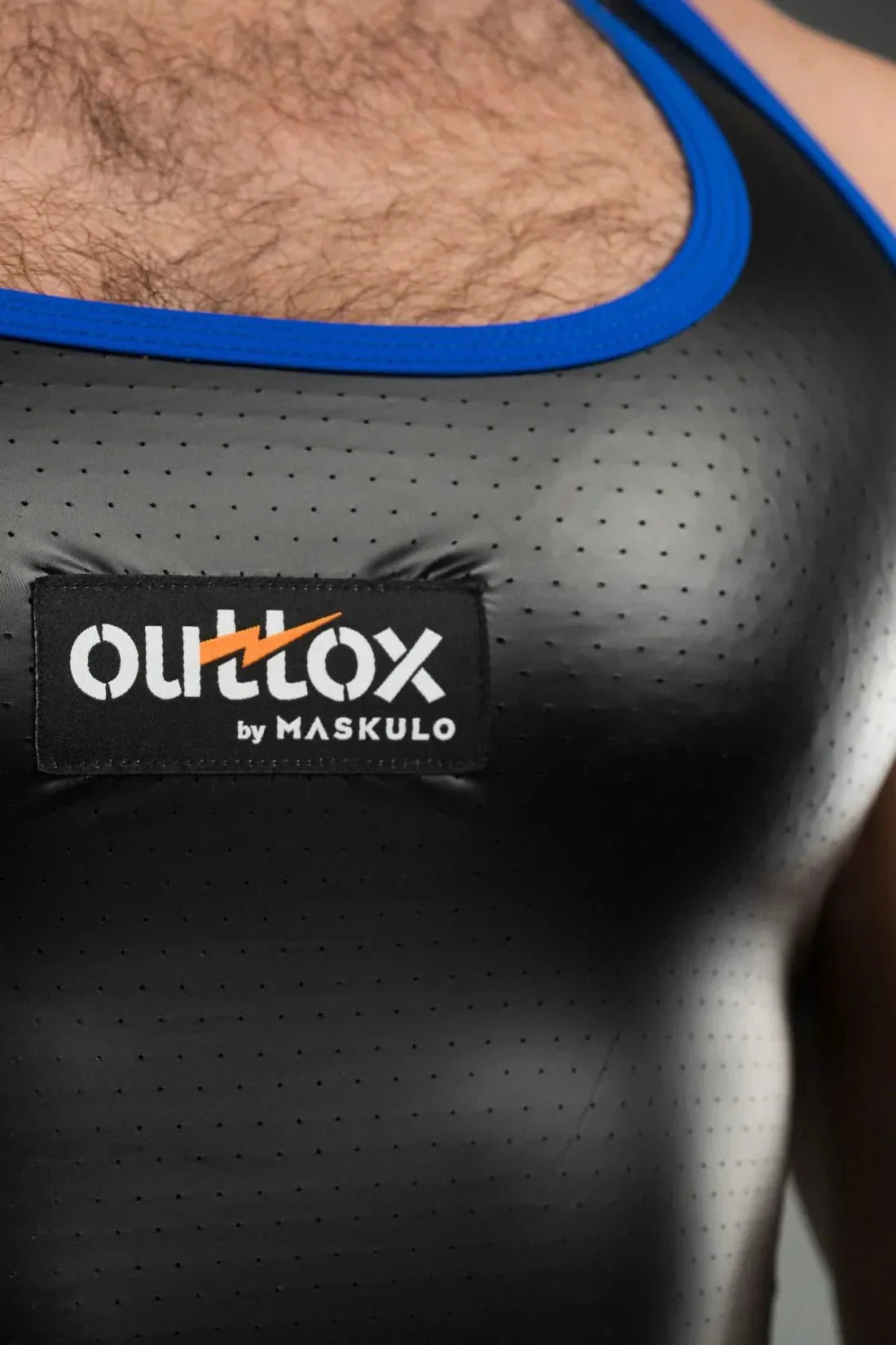 Outtox by Maskulo. Tank top. Black and Blue - XTP104 - Y1 - Maskulo US NY FL