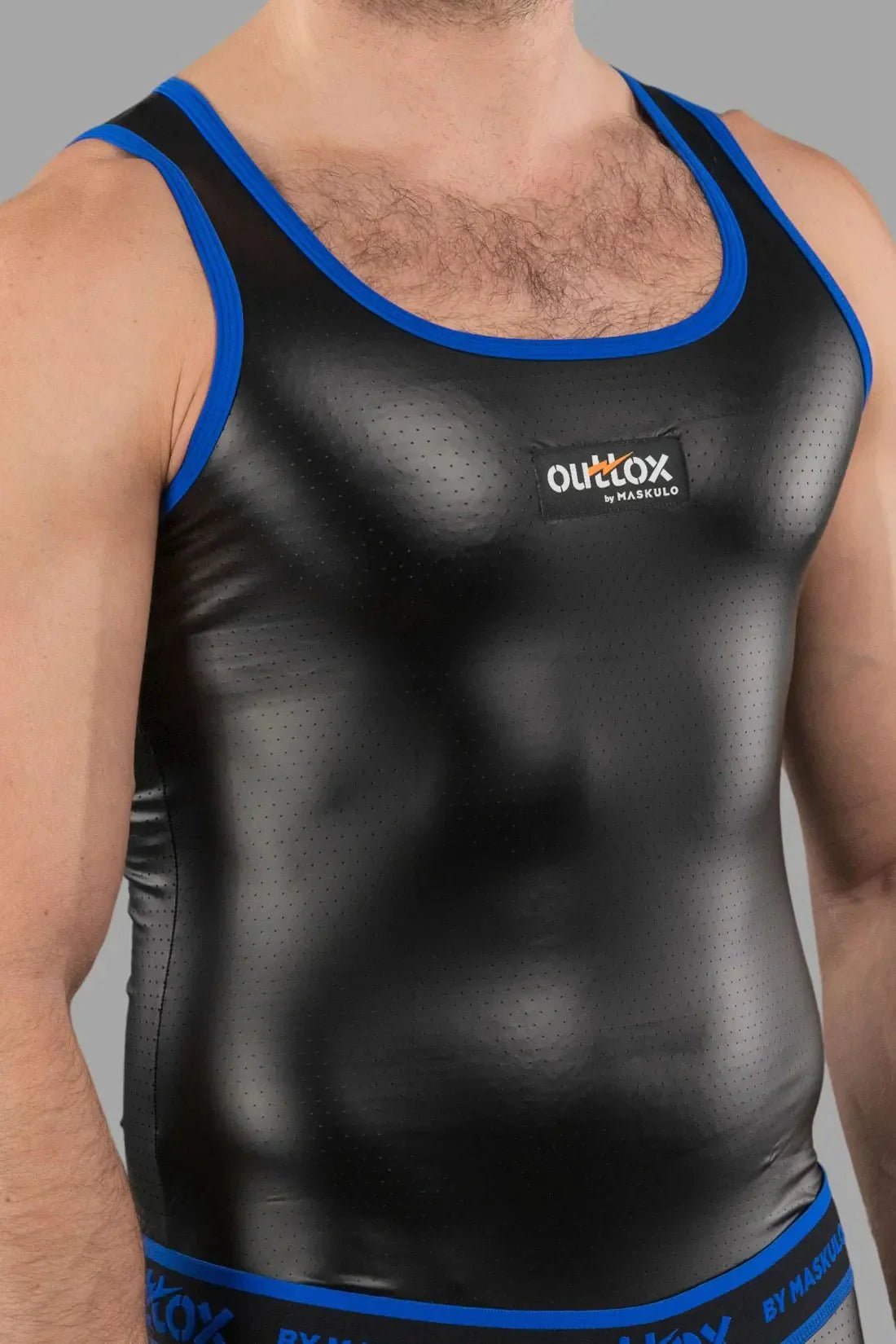 Outtox by Maskulo. Tank top. Black and Blue - XTP104 - Y1 - Maskulo US NY FL