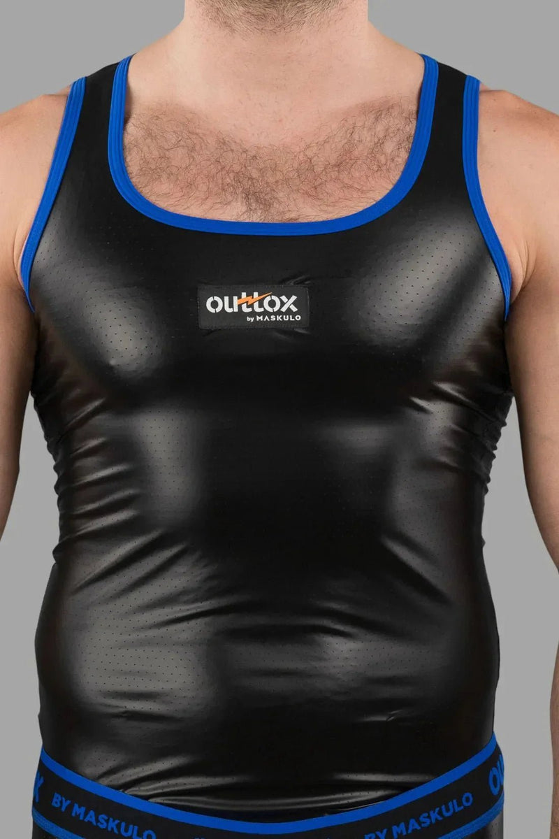 Outtox by Maskulo. Tank top. Black and Blue - XTP104 - Y1 - Maskulo US NY FL