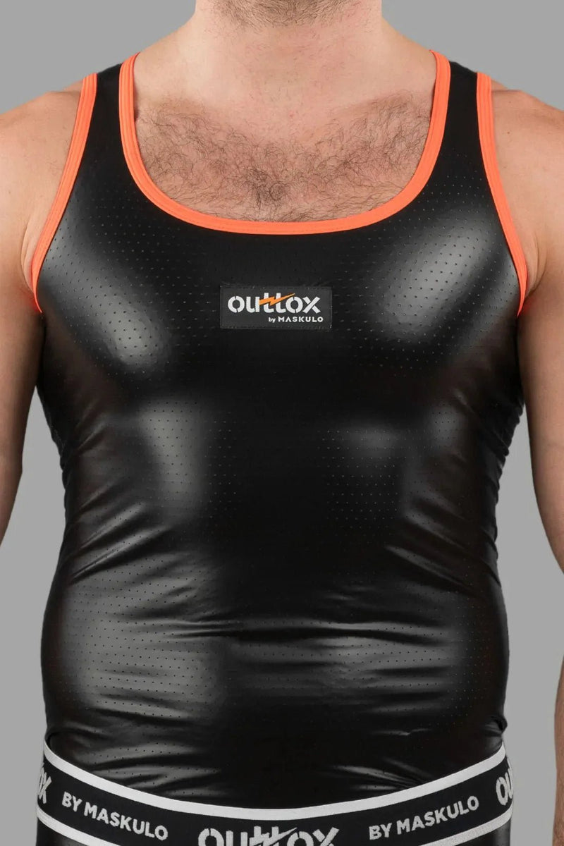 Outtox by Maskulo. Tank top. Black and Orange - XTP103 - Y1 - Maskulo US NY FL