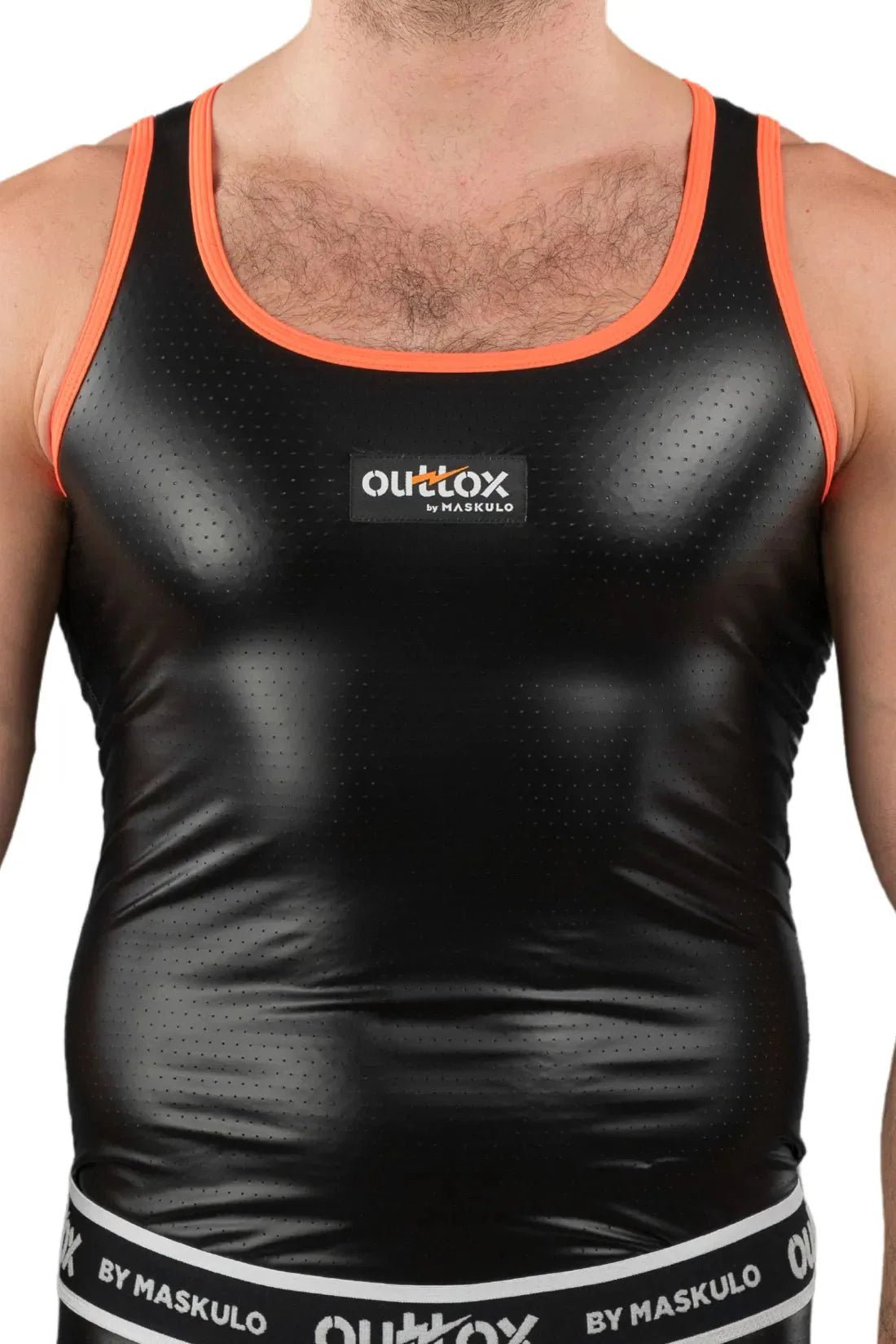 Outtox by Maskulo. Tank top. Black and Orange - XTP103 - Y1 - Maskulo US NY FL