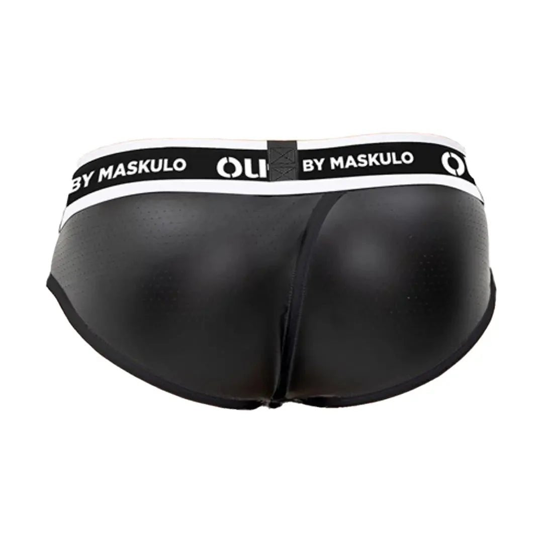 Outtox by Maskulo. Wrapped Rear Briefs with Snap Codpiece. Black - XBR115 - Y1 - Maskulo US NY FL