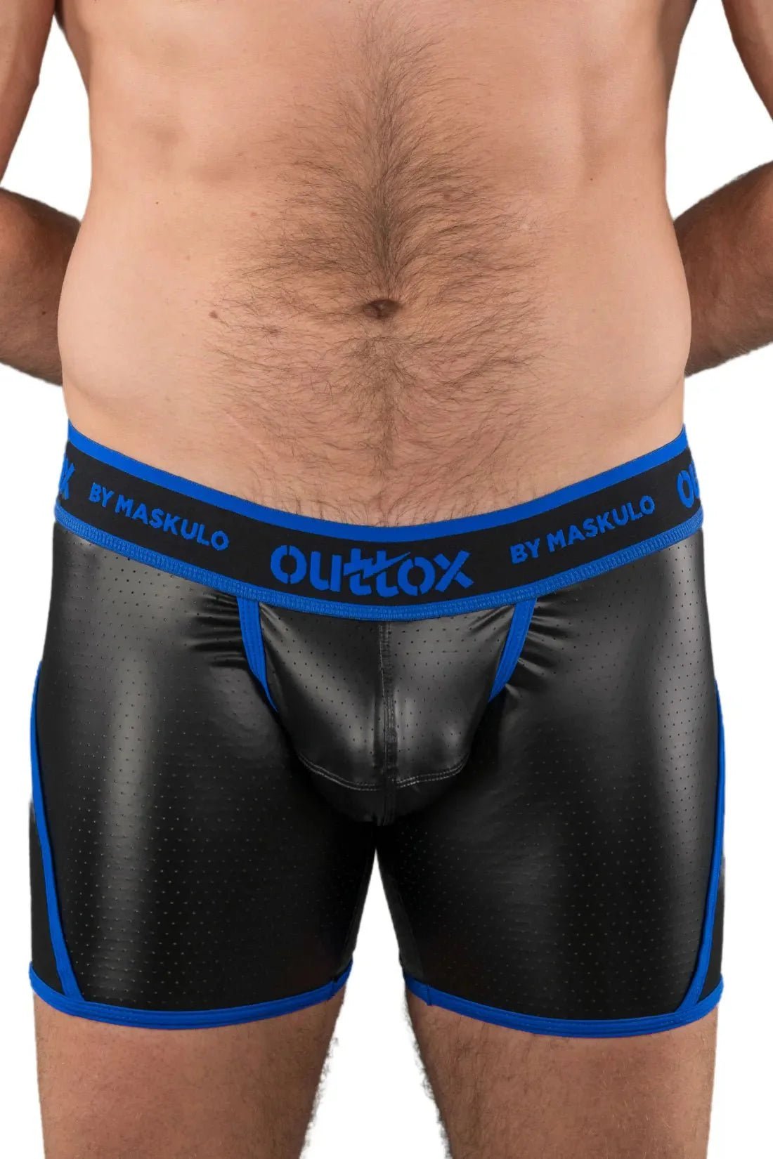 Outtox by Maskulo. Wrapped Rear Shorts with Snap Codpiece. Blue - XSH114 - Y2 - Maskulo US NY FL