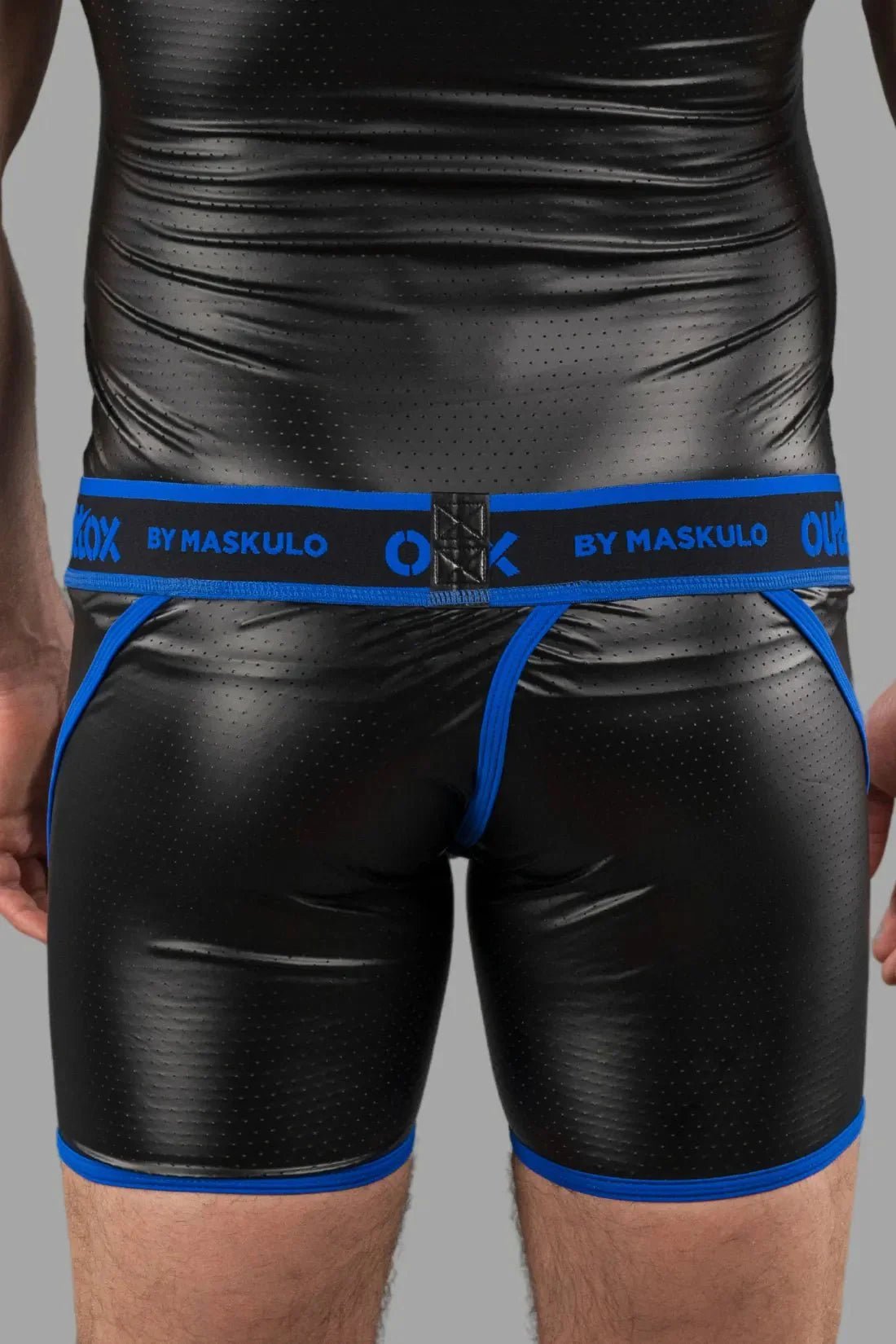 Outtox by Maskulo. Wrapped Rear Shorts with Snap Codpiece. Blue - XSH114 - Y2 - Maskulo US NY FL