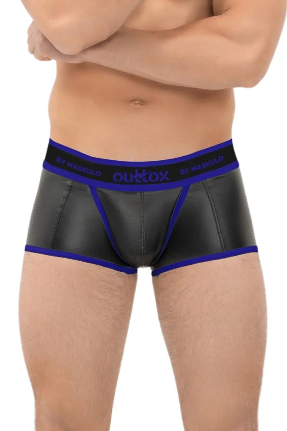 Outtox by Maskulo. Wrapped Rear Trunk Shorts. Black and Blue - XTR116 - Y1 - Maskulo US NY FL