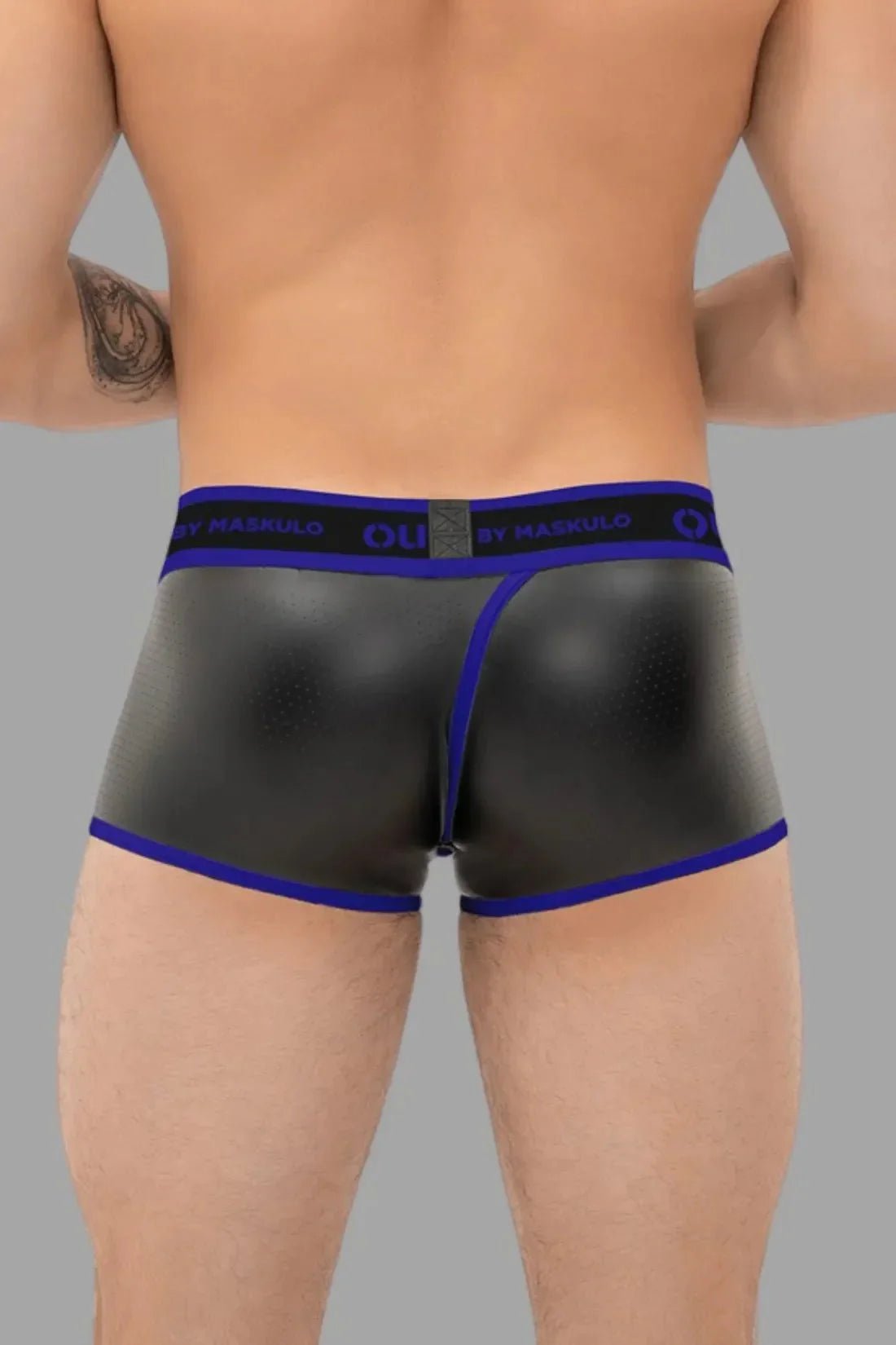 Outtox by Maskulo. Wrapped Rear Trunk Shorts. Black and Blue - XTR116 - Y1 - Maskulo US NY FL