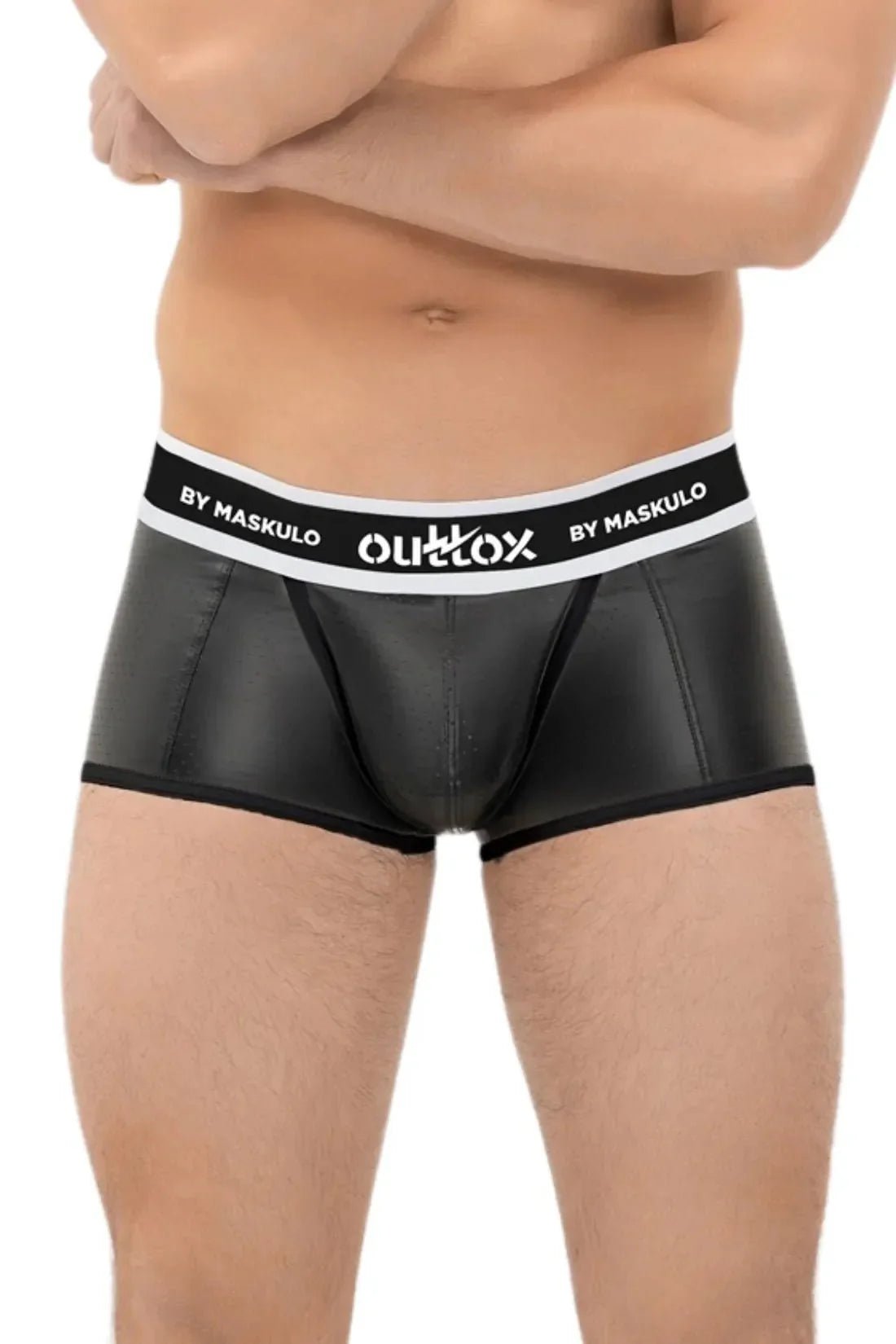 Outtox by Maskulo. Wrapped Rear Trunk Shorts. Codpiece. Black - XTR117 - Y1 - Maskulo US NY FL
