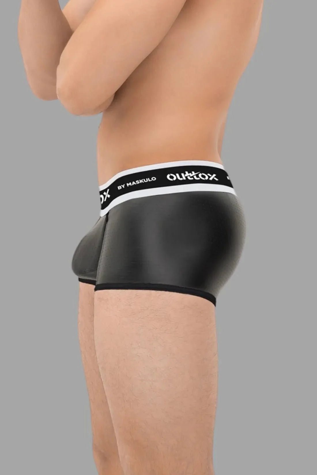 Outtox by Maskulo. Wrapped Rear Trunk Shorts. Codpiece. Black - XTR117 - Y1 - Maskulo US NY FL