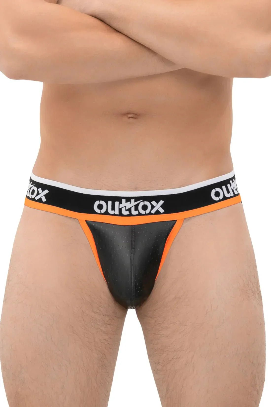 Outtox. Jock with Snap Codpiece. Black and Orange - XJS103 - Y3 - Maskulo US NY FL