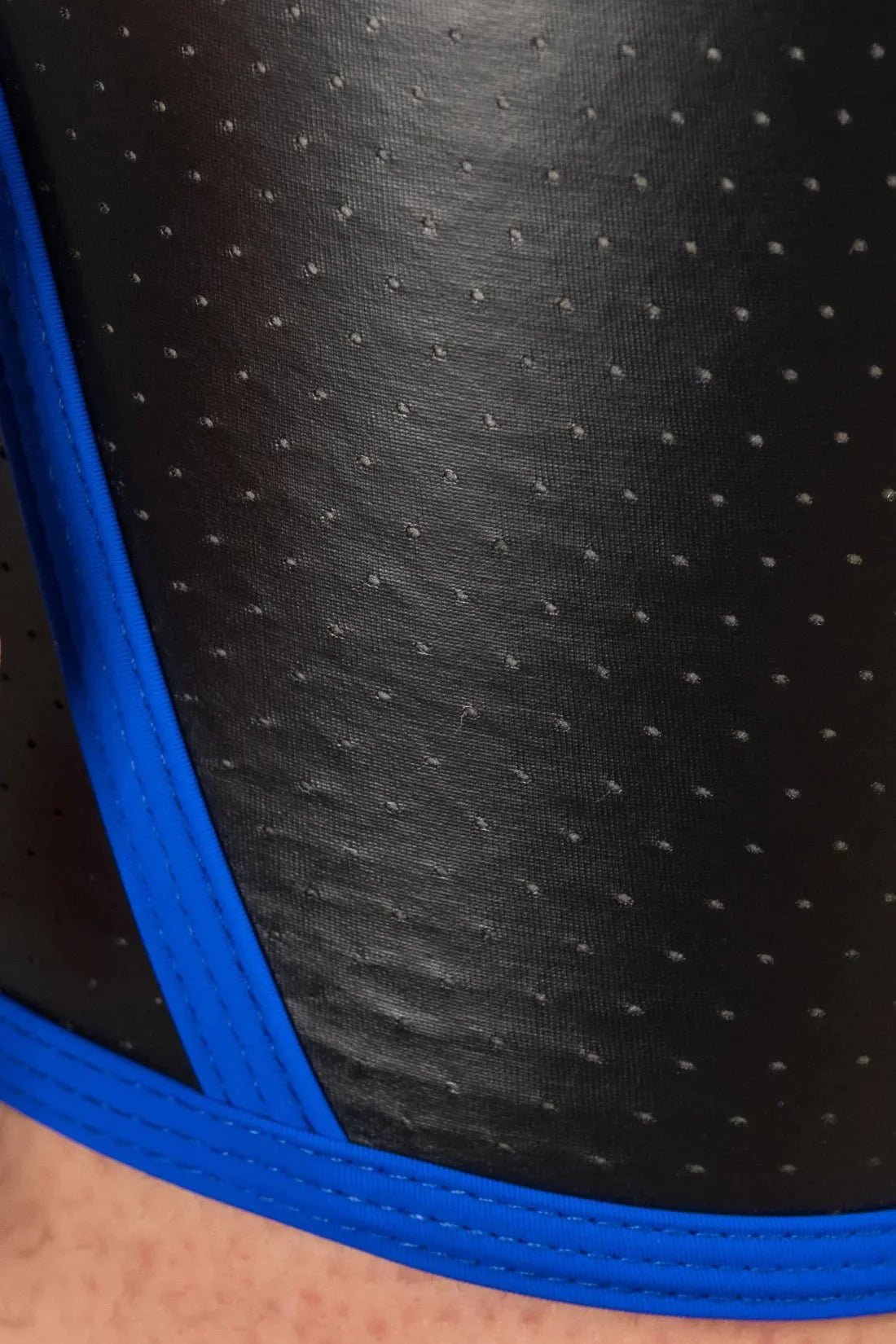 Outtox. Open Rear Shorts with Snap Codpiece. Black and Blue - XSH108 - Y2 - Maskulo US NY FL