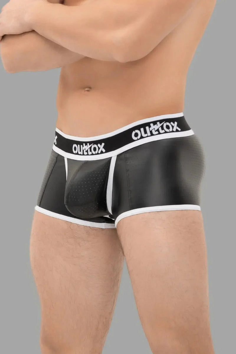 Outtox. Open Rear Trunk Shorts. Snap Codpiece. Black and White - XTR106 - Y3 - Maskulo US NY FL
