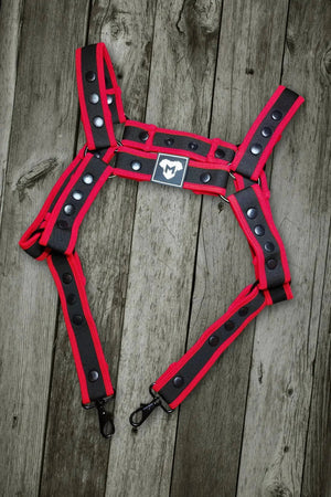 Riven Hexguard. Neoprene Body Harness. Black + Red - MHR191 - YX - Maskulo US NY FL