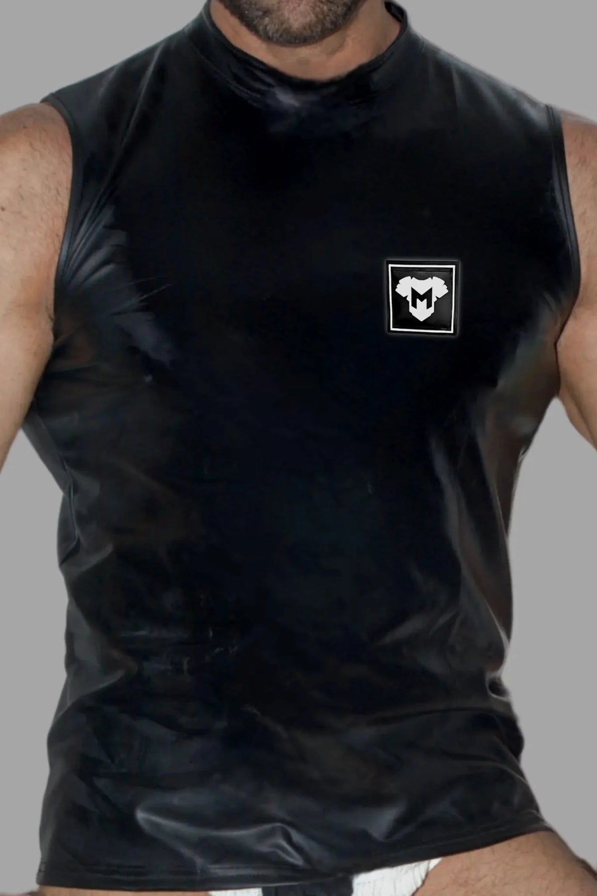 Rod Steelbod Sleeveless Top. Black PU Leather - MTP176 - Y1 - Maskulo US NY FL