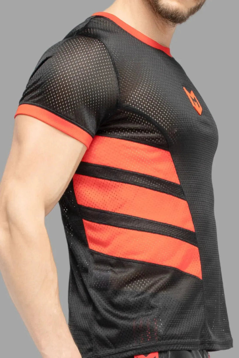 Skulla. Mesh T-Shirt. Black and Red - MTS102 - Y5 - Maskulo US NY FL