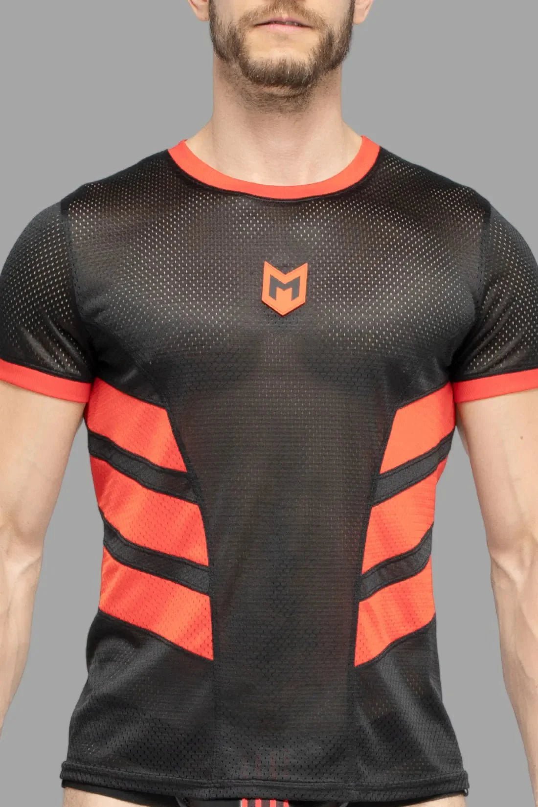 Skulla. Mesh T-Shirt. Black and Red - MTS102 - Y5 - Maskulo US NY FL