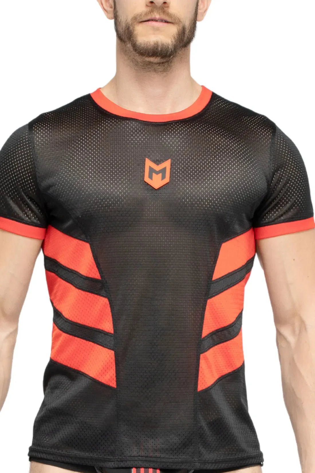 Skulla. Mesh T-Shirt. Black and Red - MTS102 - Y5 - Maskulo US NY FL