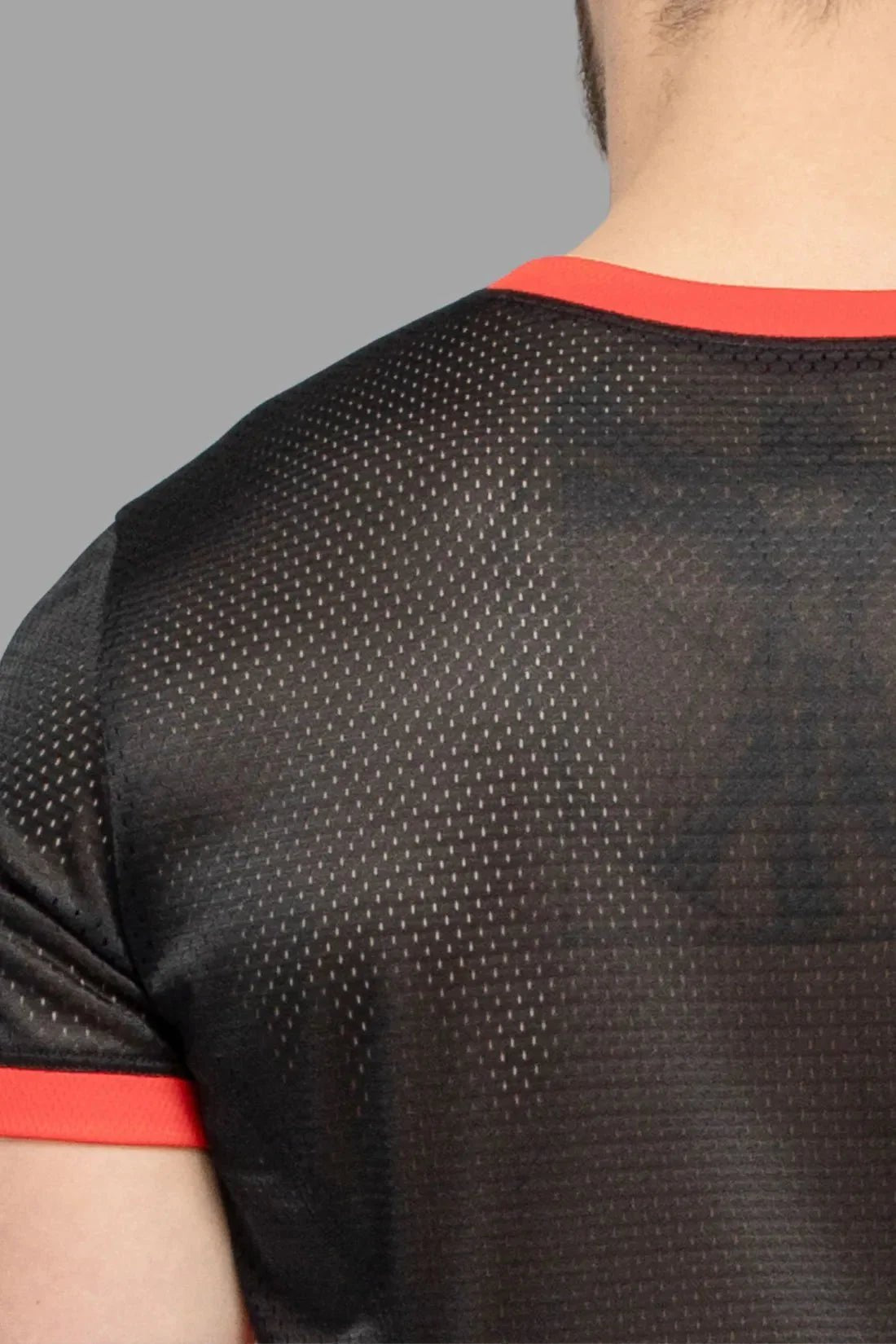 Skulla. Mesh T-Shirt. Black and Red - MTS102 - Y5 - Maskulo US NY FL