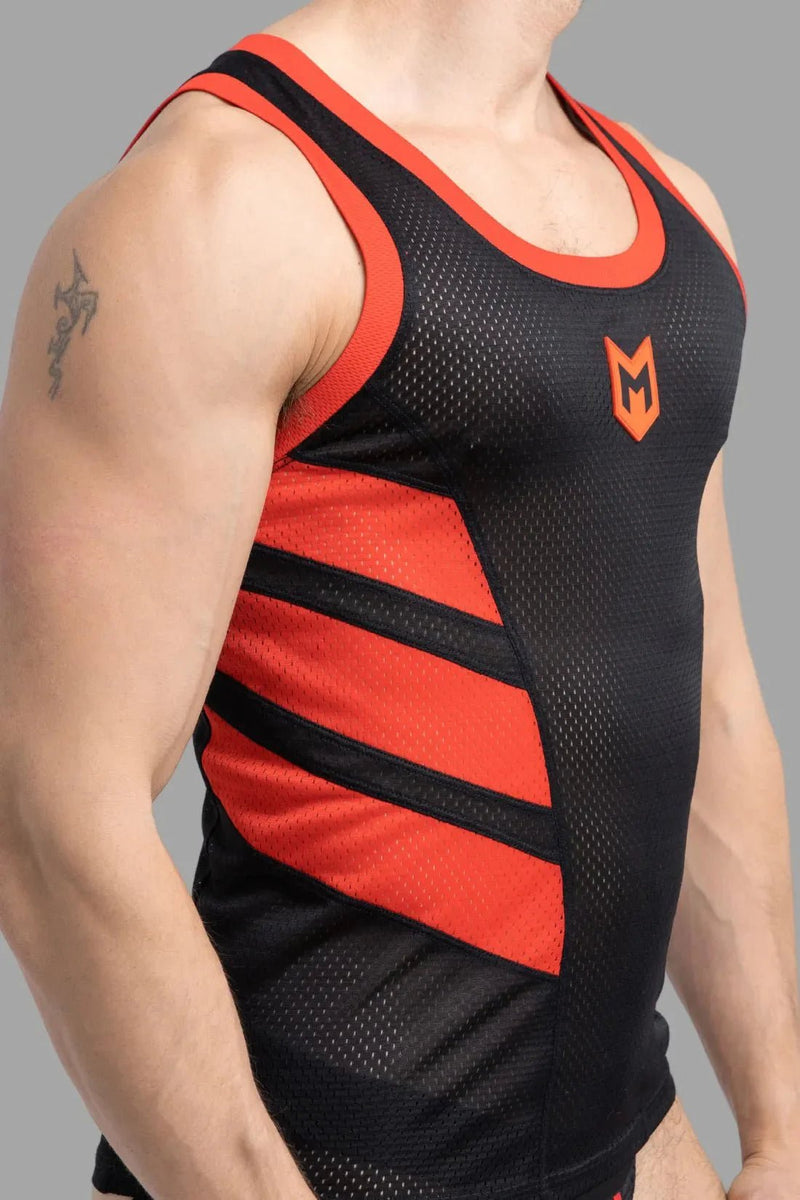Skulla. Mesh Tank Top. Black and Red - MTP102 - Y4 - Maskulo US NY FL