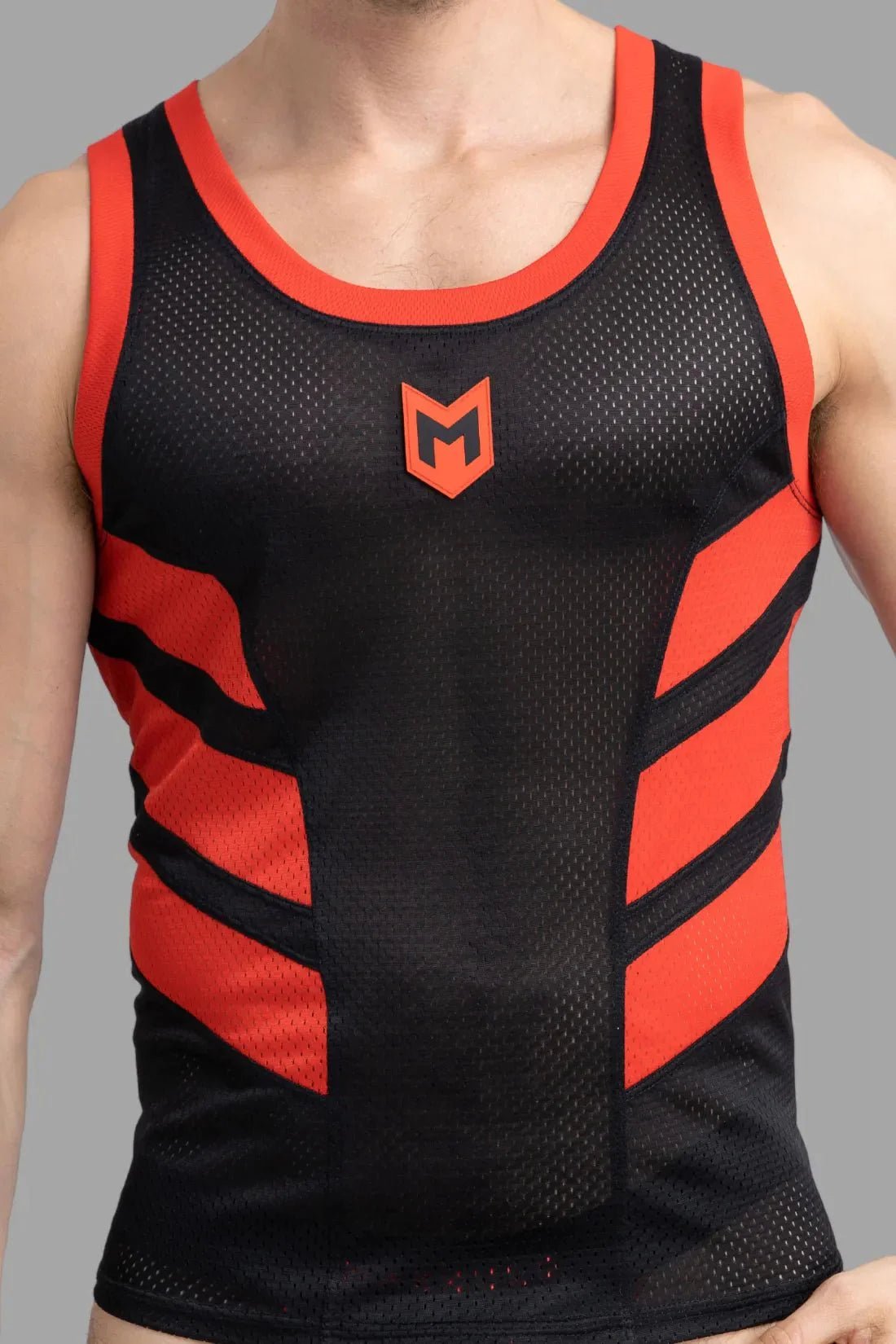 Skulla. Mesh Tank Top. Black and Red - MTP102 - Y4 - Maskulo US NY FL