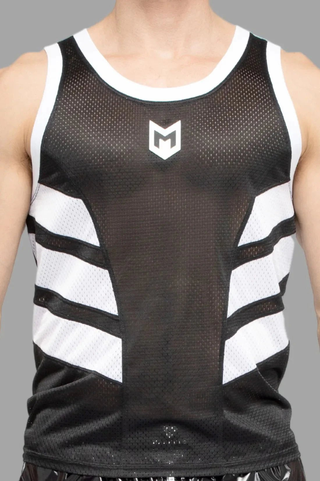 Skulla. Mesh Tank Top. Black and White - MTP103 - Y4 - Maskulo US NY FL