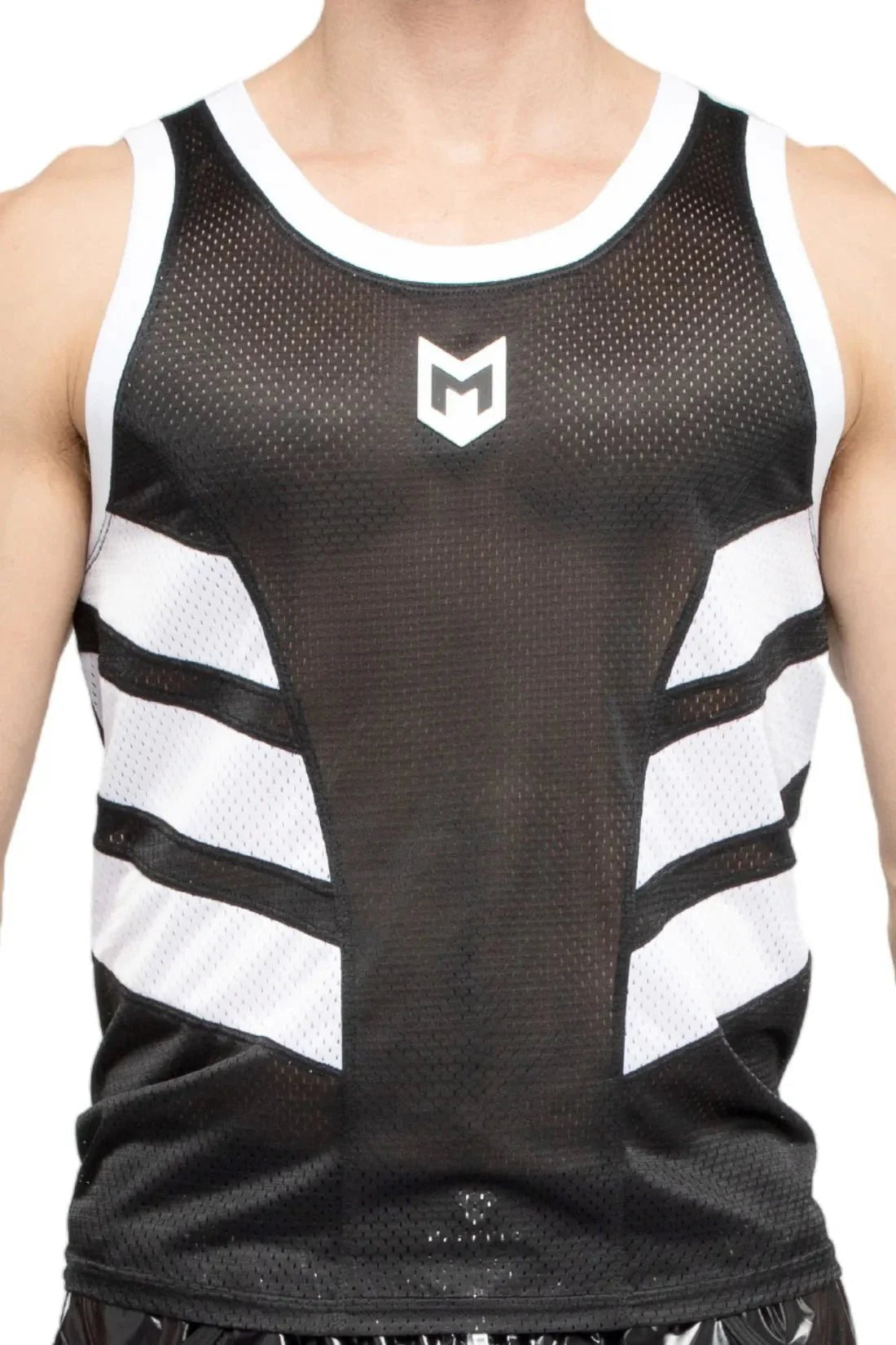 Skulla. Mesh Tank Top. Black and White - MTP103 - Y4 - Maskulo US NY FL