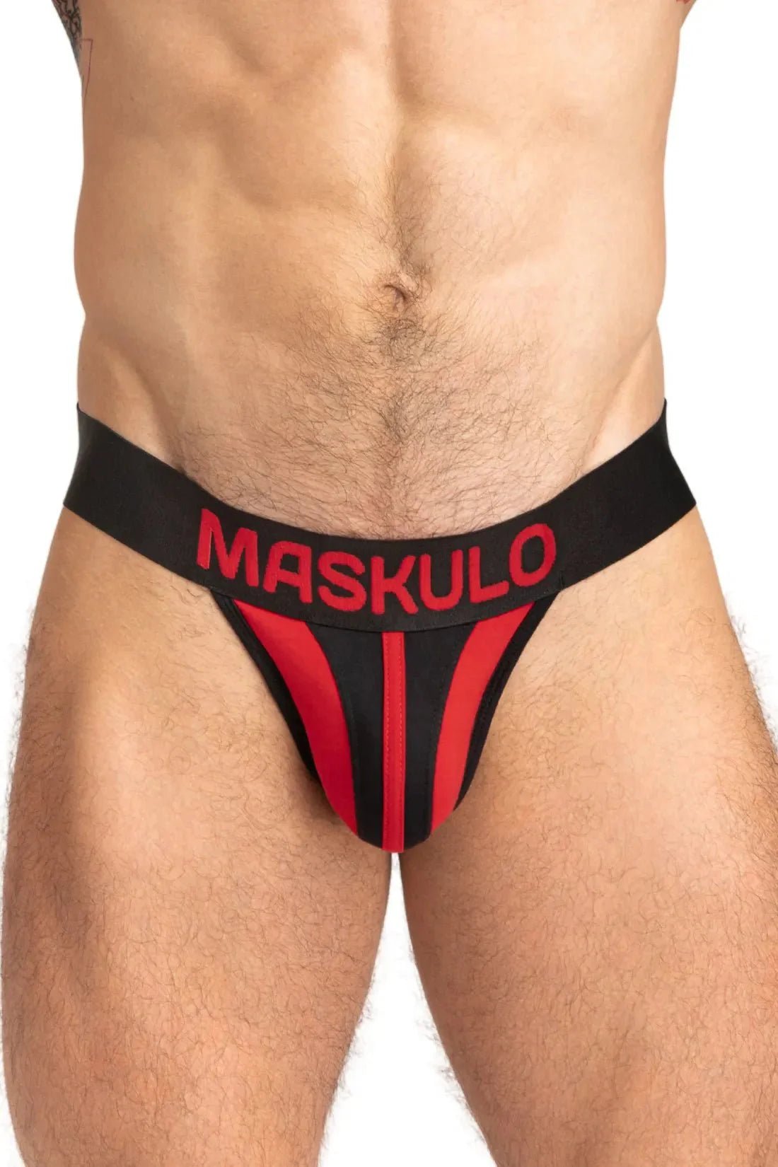 TIGER Jock with POUCH - SNAP. Black and Red - MJS148 - Y3 - Maskulo US NY FL