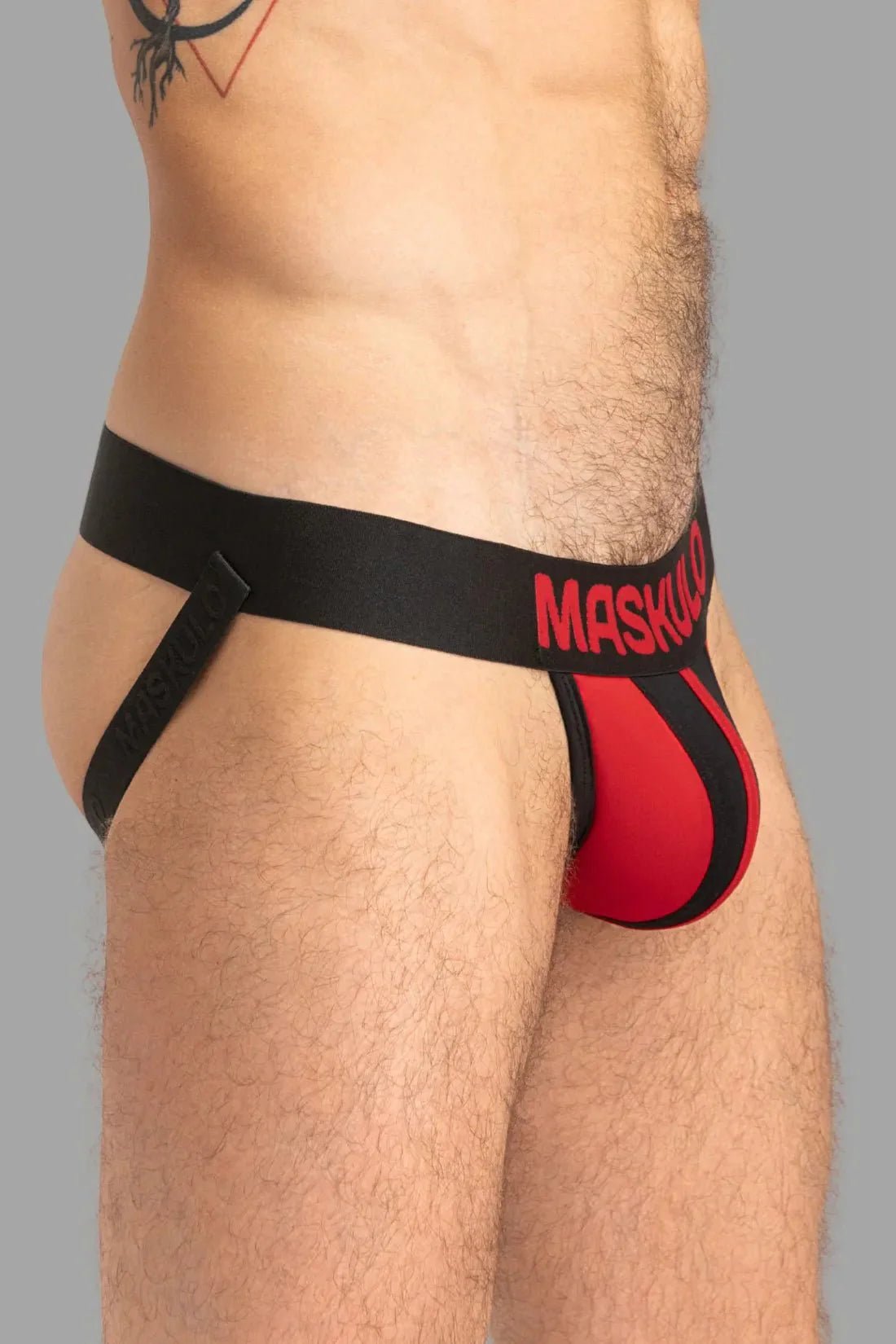 TIGER Jock with POUCH - SNAP. Black and Red - MJS148 - Y3 - Maskulo US NY FL