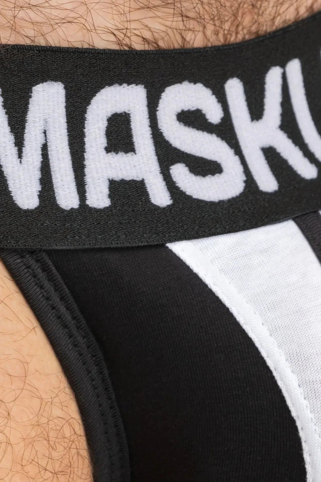 TIGER Jock with POUCH - SNAP. Black and White - MJS151 - Y2 - Maskulo US NY FL