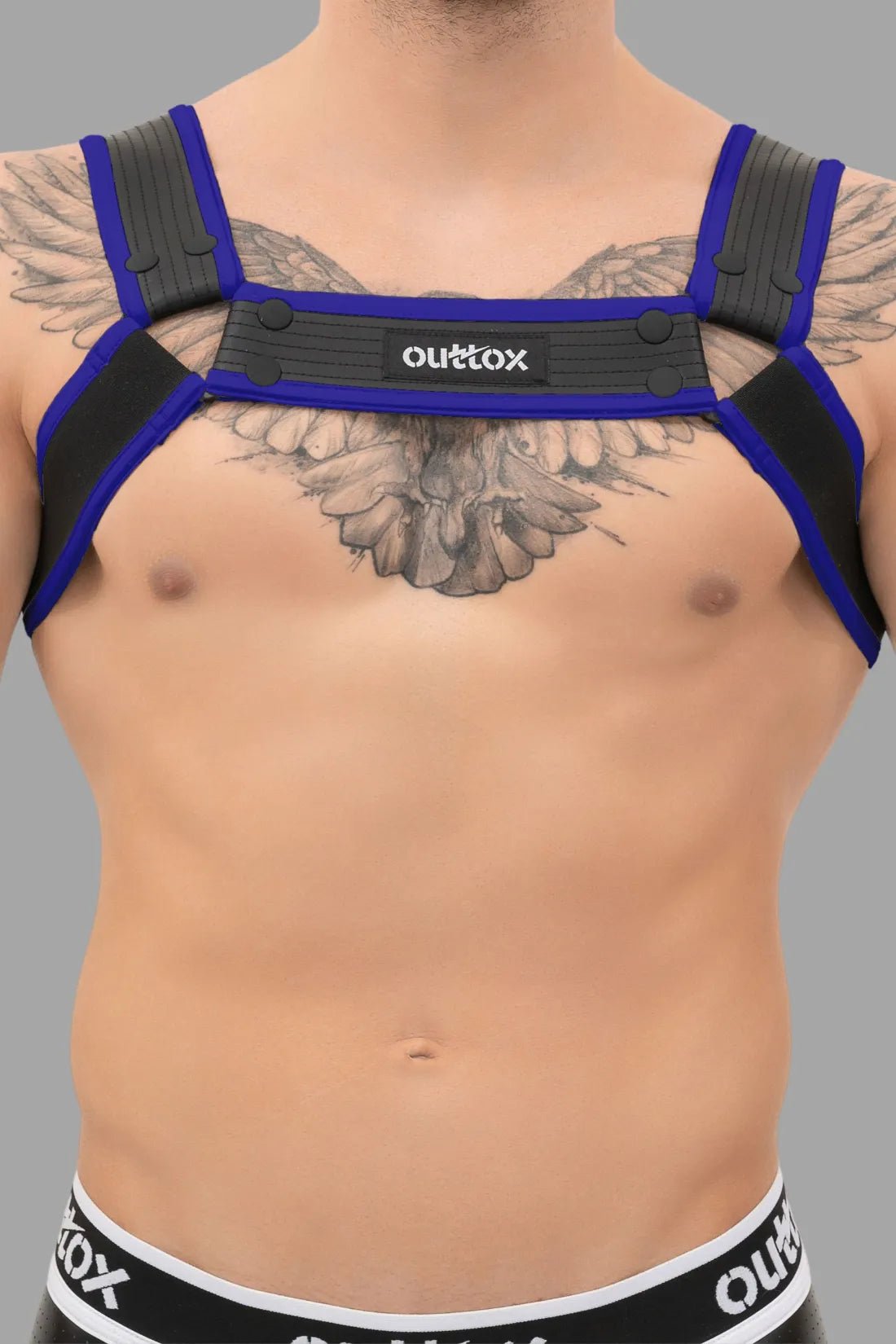 Outtox. Bulldog Harness with Snaps. Black and Blue - Outtox - XHR110 - Y4 - Maskulo Global (EU) Store