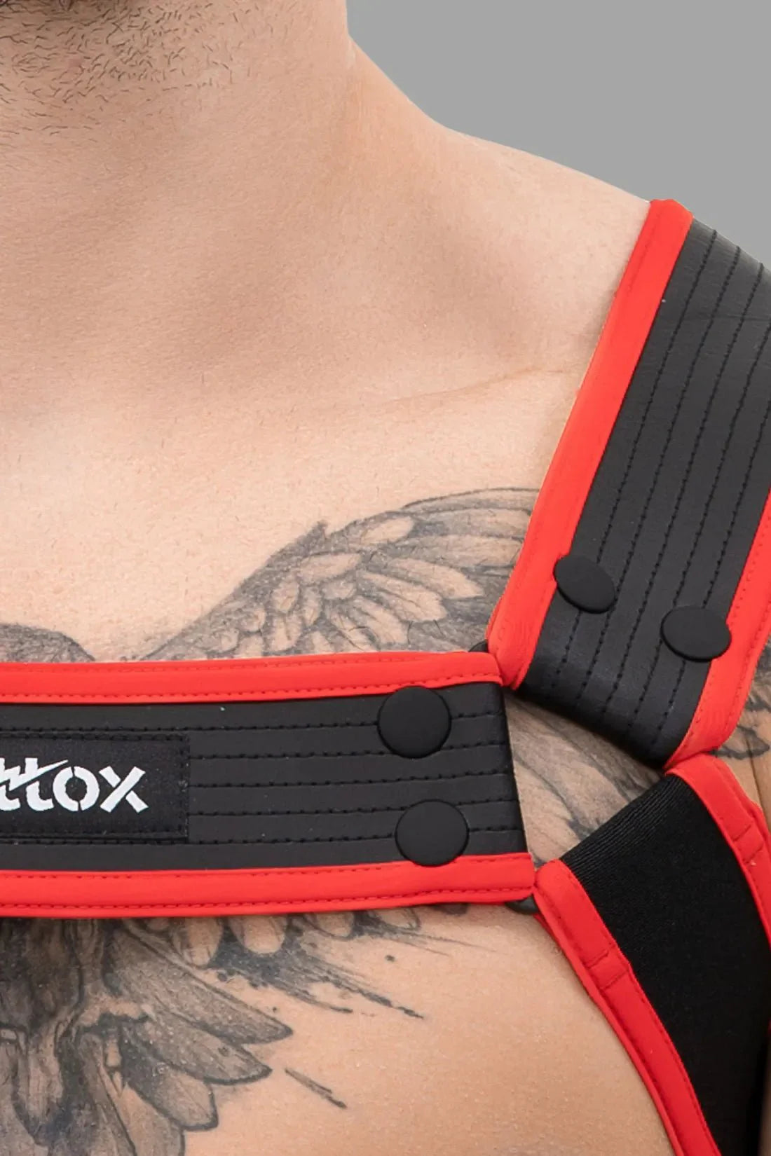 Outtox. Body Harness with Snaps. Black and Red - Outtox - XHR113 - Y2 - Maskulo Global (EU) Store