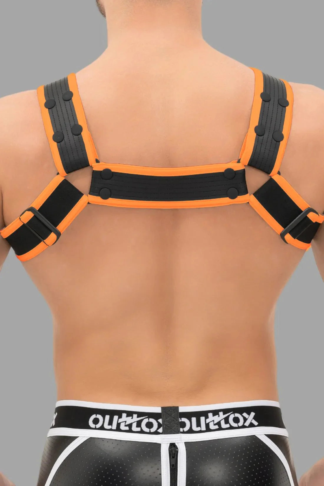 Outtox. Body Harness with Snaps. Black and Orange - Outtox - XHR114 - Y1 - Maskulo Global (EU) Store