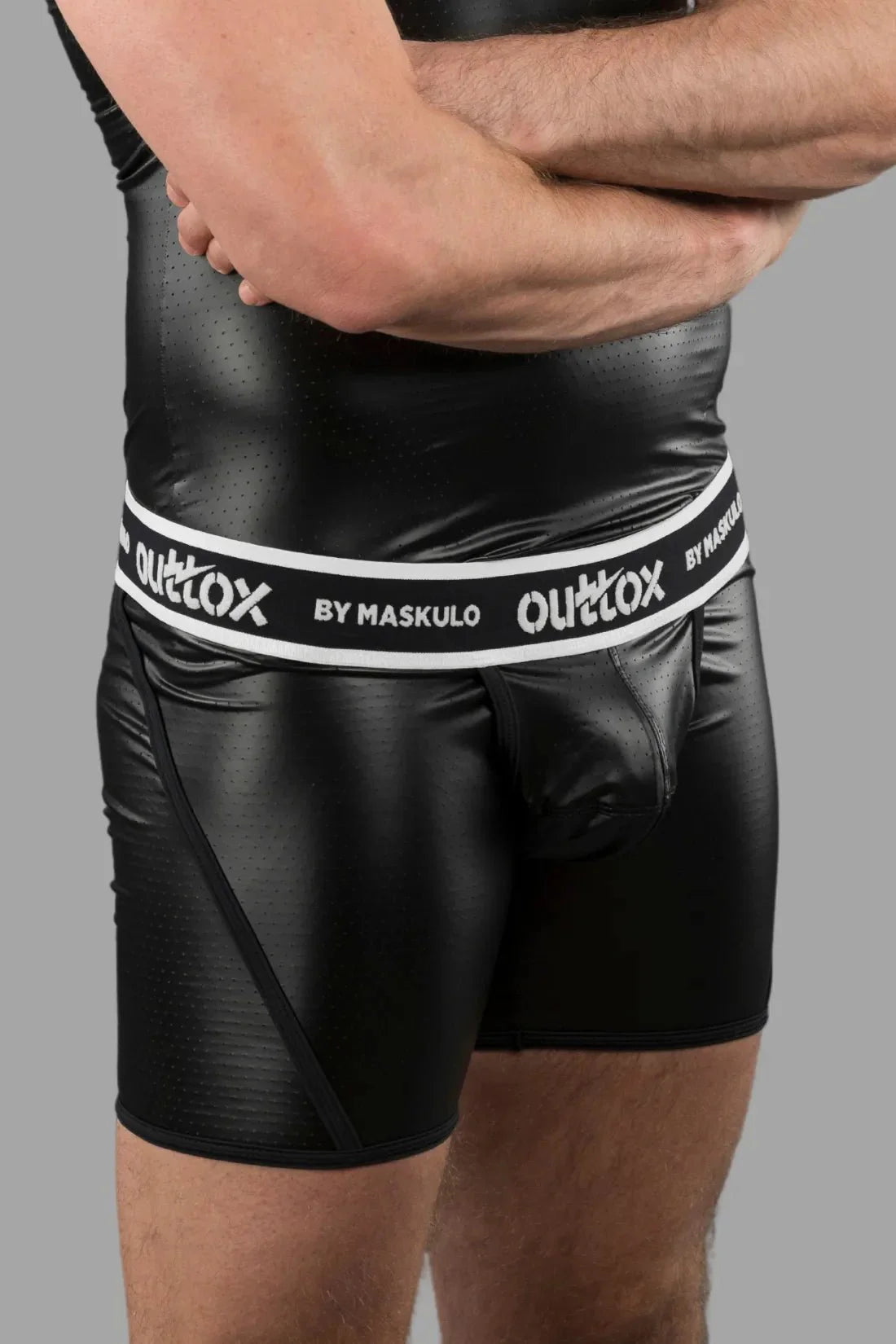 Outtox by Maskulo. Wrapped Rear Shorts with Snap Codpiece. Black - Outtox - XSH117 - Y1 - Maskulo Global (EU) Store