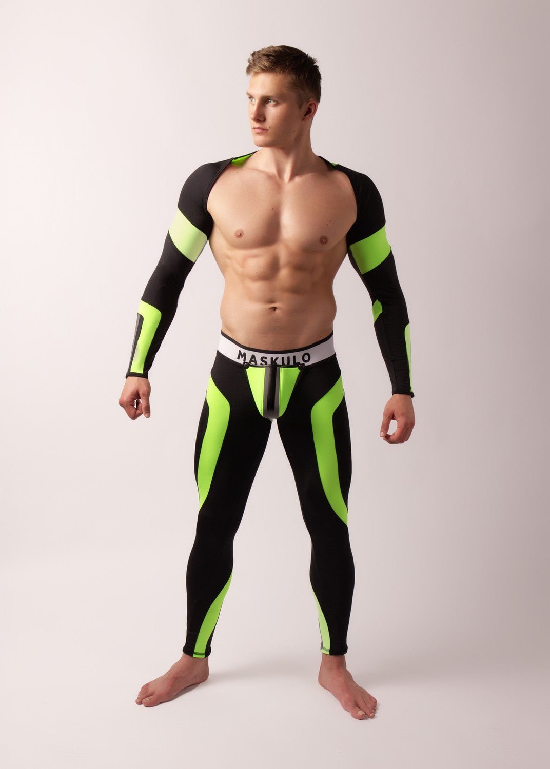 Youngero. Crop Top. Long Sleeves. Green Neon - MTP157-Y1 - Maskulo US NY FL