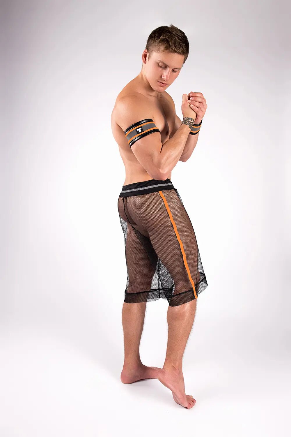 Youngero. Knee - Length Shorts. Regular Rear. Orange Neon - MSH223-Y1 - Maskulo US NY FL