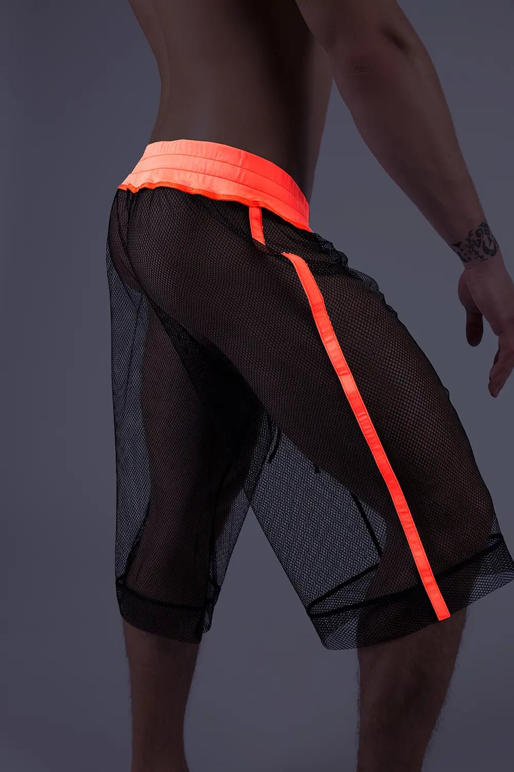 Youngero. Knee - Length Shorts. Regular Rear. Orange Neon - MSH223-Y1 - Maskulo US NY FL