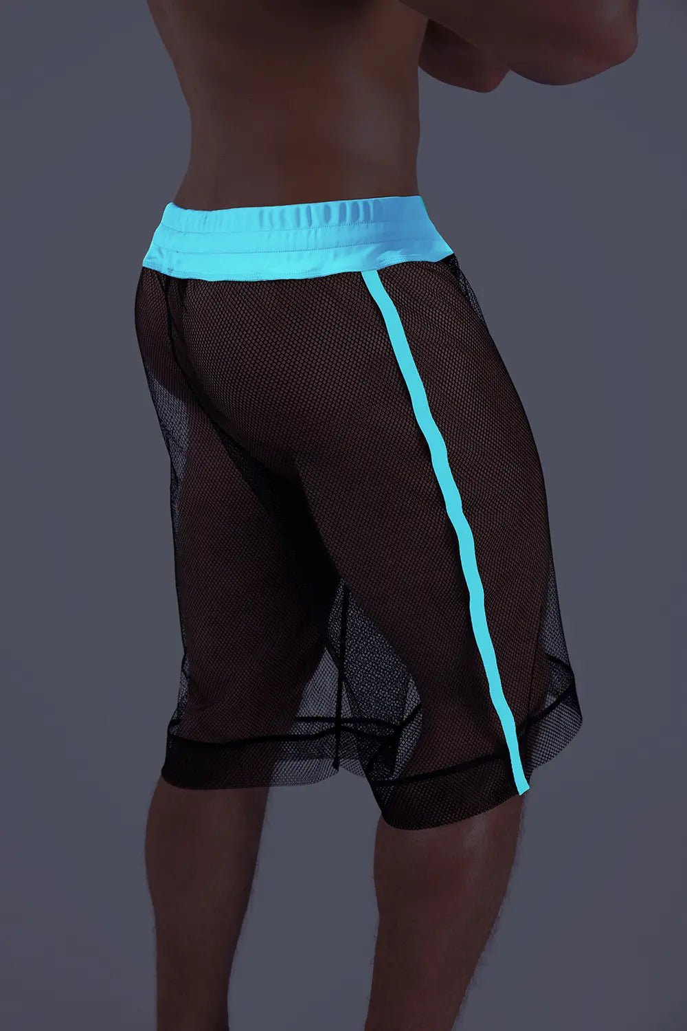 Youngero. Knee - Length Shorts. Regular Rear. White Neon - MSH227-Y1 - Maskulo US NY FL