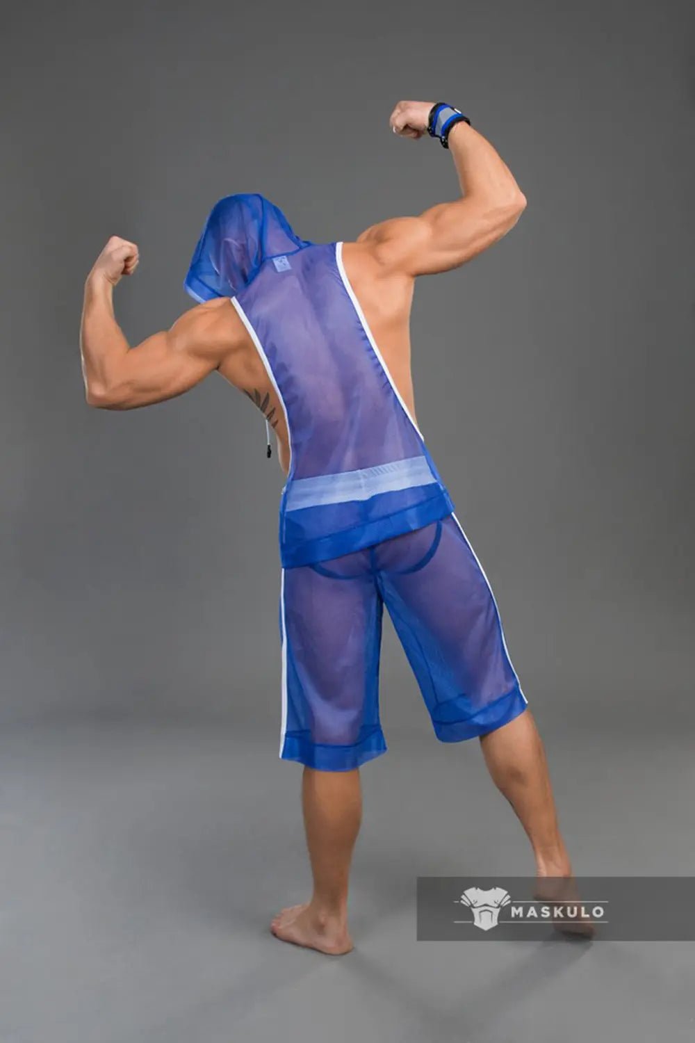 Youngero. Sleeveless Mesh Hoodie. Blue Royal - MTP165-Y1 - Maskulo US NY FL